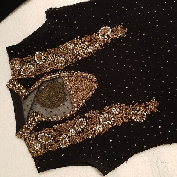 Ethnic Indian Ladies Embroidered /Beaded Formalwear Dress / Sz S-M / Bla… - Picture 17 of 17